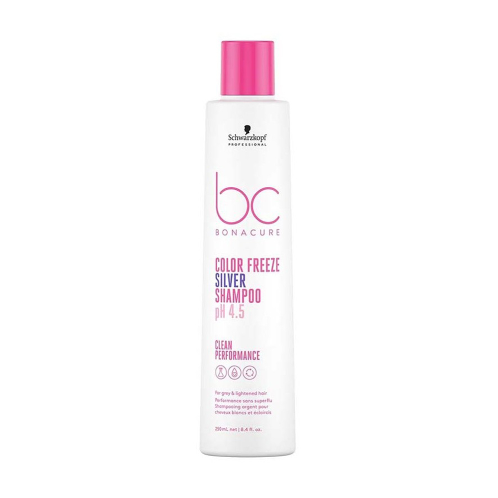 Шампунь Schwarzkopf Professional BC Bonacure Color Freeze Silver Shampoo pH 4.5 для сивого та освітленого волосся, 250 мл